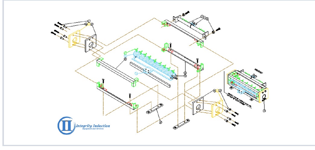 Angle or molded frame coil &mdash; isometric drawing